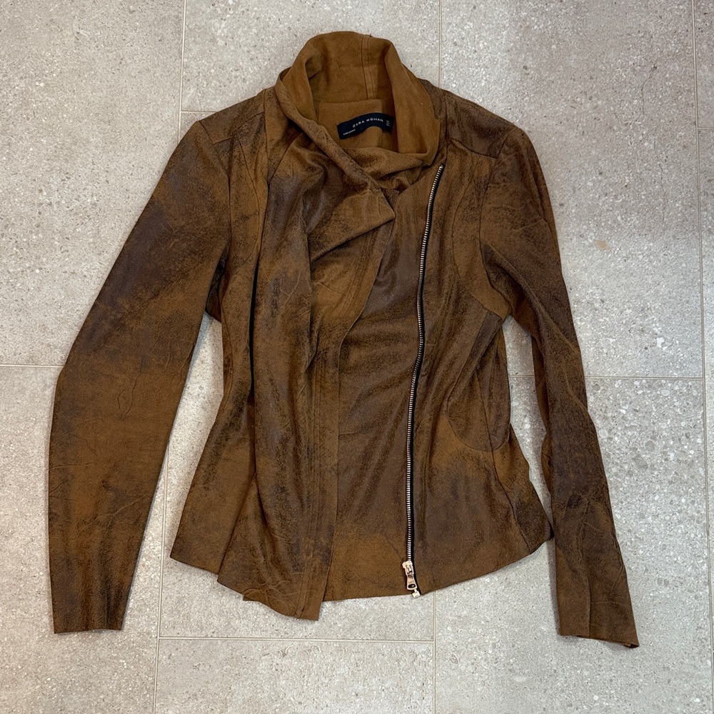 Zara Women’s Medium Faux Suede Zip Jacket